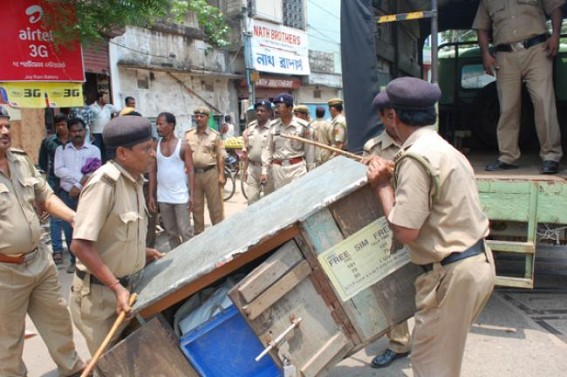Eviction Drive by police at Agartala city